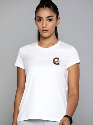SZN Graphic Print Women Round Neck White T-Shirt