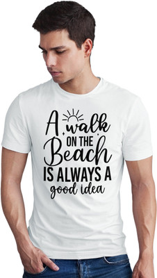 Seek Buy Love Printed Men Round Neck White T-Shirt