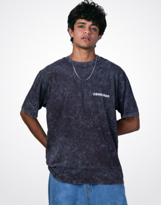 Lynx Printed Men Crew Neck Grey T-Shirt