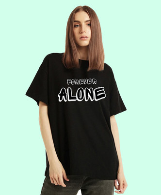 prageet Printed Women Round Neck Black T-Shirt