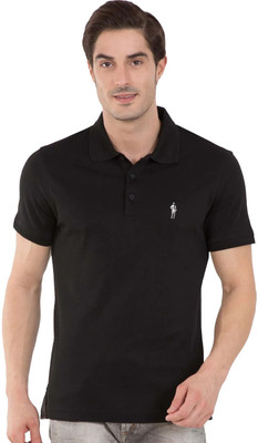 JOCKEY Self Design Men Polo Neck Black T-Shirt