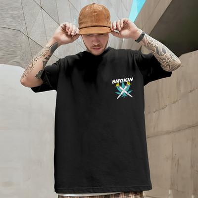 Manlino Graphic Print Men Round Neck Black T-Shirt