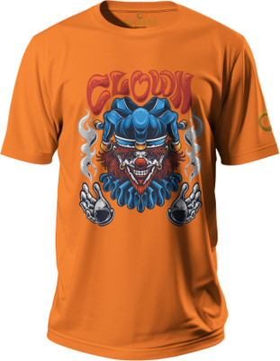 Enciger Solid Men Round Neck Orange T-Shirt