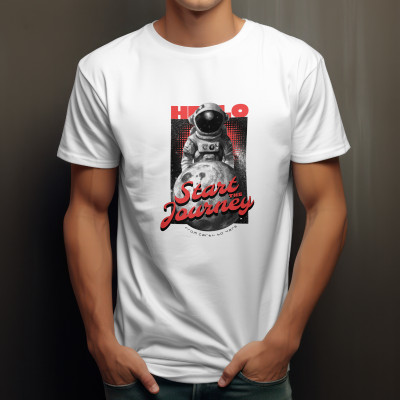 macshanan Printed Men Round Neck Reversible White T-Shirt