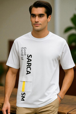 Autna Printed Men Round Neck White T-Shirt