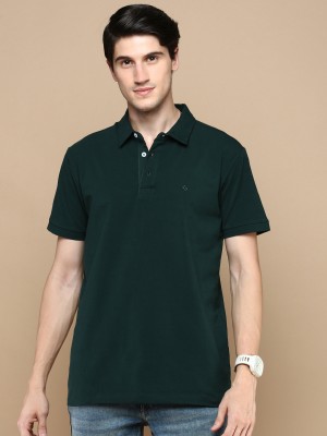 Classic Polo Solid Men Polo Neck Dark Green T-Shirt