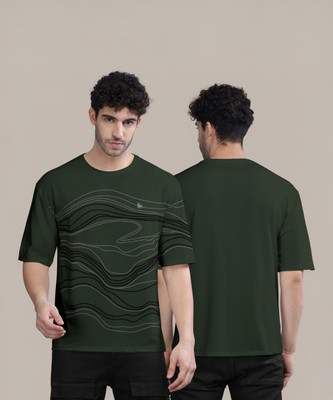 Bullmer Printed, Typography Men Round Neck Dark Green T-Shirt