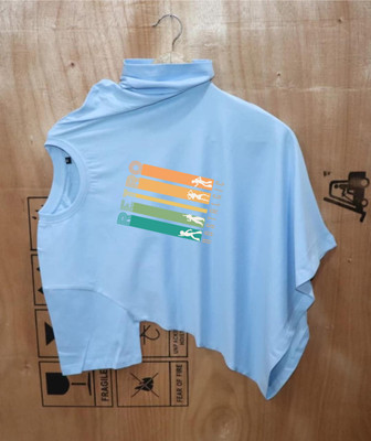 LWEXS Printed Men Round Neck Light Blue T-Shirt