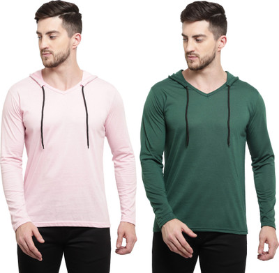 Tresna Trending Solid Men Hooded Neck Multicolor T-Shirt