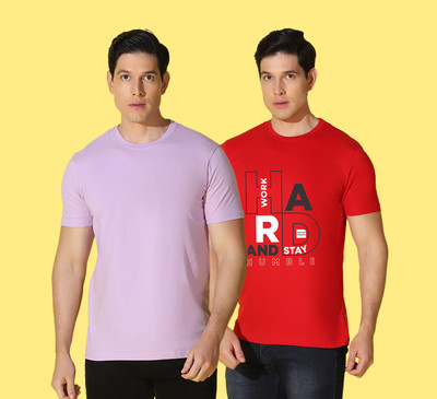 WOOSTRO Printed Men Round Neck Multicolor T-Shirt
