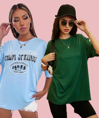 Christy World Printed Women Round Neck Multicolor T-Shirt