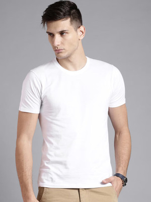 RULEDBYSUN Solid Men Round Neck White T-Shirt