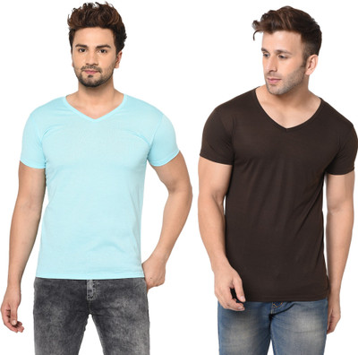 Tresna Fab Solid Men V Neck Multicolor T-Shirt