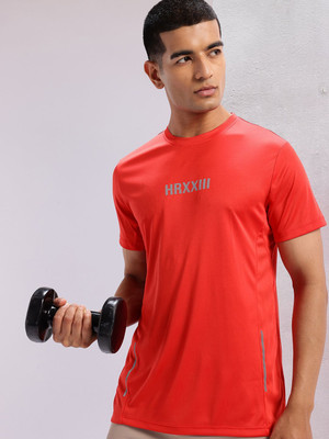 HRX by Hrithik Roshan Typography Men Round Neck Red T-Shirt