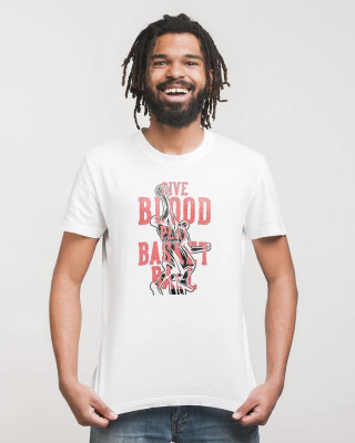V DAS Graphic Print Men Round Neck White T-Shirt