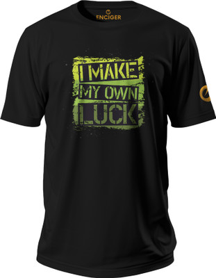 Enciger Printed Men Round Neck Black T-Shirt