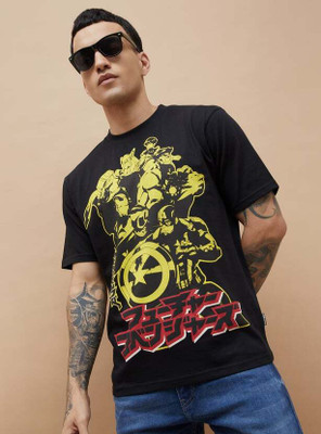 Fame Forever by Lifestyle Printed, Graphic Print Men Round Neck Black T-Shirt