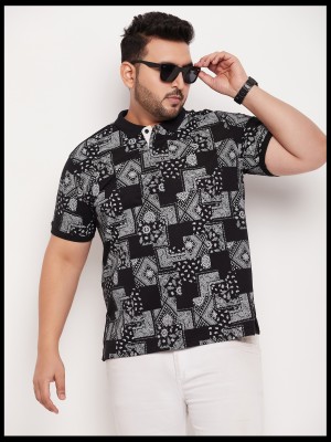 METRONAUT Printed Men Polo Neck Black, White T-Shirt