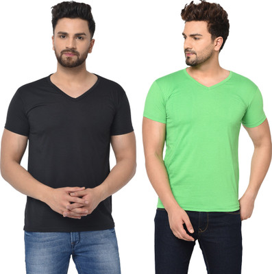 Tresna Fab Solid Men V Neck Multicolor T-Shirt