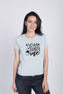 PprimeandPride Printed Women Round Neck Silver T-Shirt