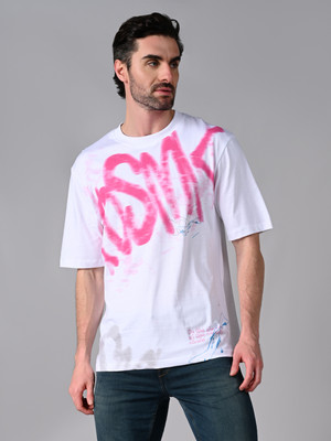 KILLER Printed Men Crew Neck White T-Shirt