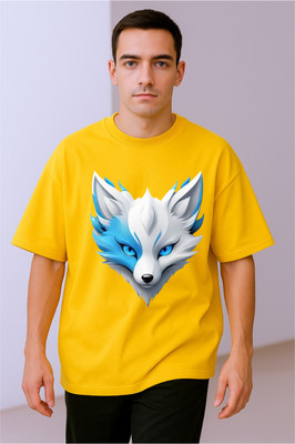 goodsign Graphic Print Men Round Neck Yellow T-Shirt