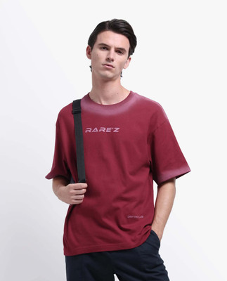RARE RABBIT Printed Men Round Neck Red T-Shirt