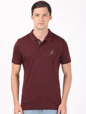 JOCKEY Solid Men Polo Neck Maroon T-Shirt