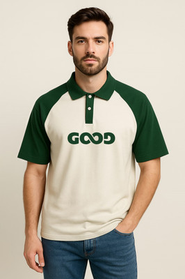 CULISH Printed Men Polo Neck Beige, Green, Dark Green T-Shirt