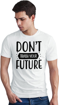 Seek Buy Love Printed Men Round Neck White T-Shirt