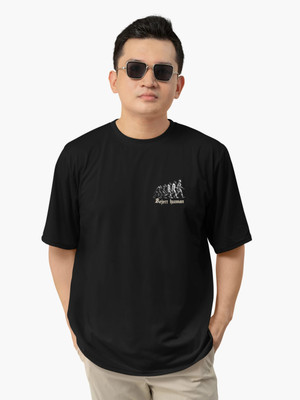 BareBold Graphic Print Men Round Neck Black T-Shirt