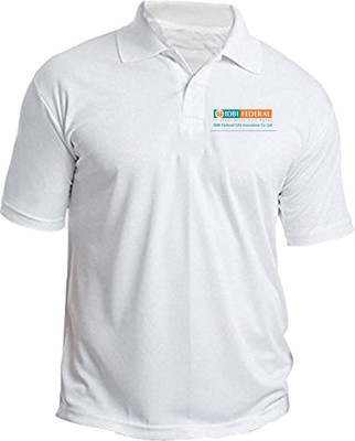 PrintHolic Self Design Men Polo Neck Grey T-Shirt