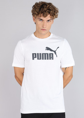 PUMA Printed Men Crew Neck White T-Shirt