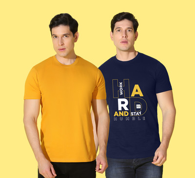 WOOSTRO Typography, Solid Men Round Neck Multicolor T-Shirt