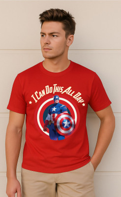 TheLyra Graphic Print Men Round Neck Red T-Shirt