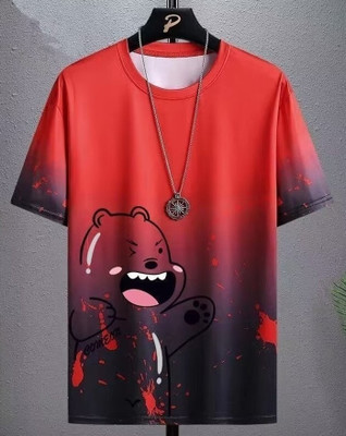 OOKTAS Printed Men Round Neck Red T-Shirt