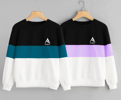 Kroptee Full Sleeve Color Block Men Sweatshirt