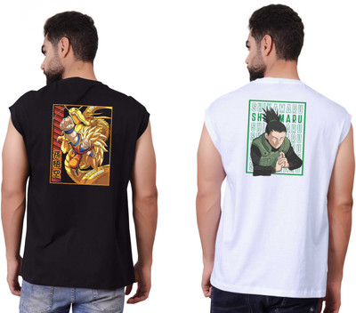 I&D Graphic Print Men Round Neck Multicolor T-Shirt