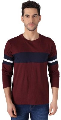 SELVIKE Solid Men Round Neck Reversible Maroon, Navy Blue T-Shirt