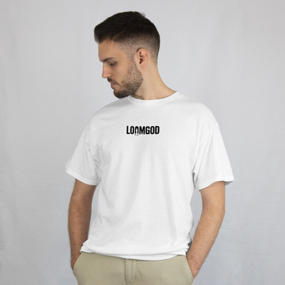 Loomgod Printed Men Round Neck White T-Shirt