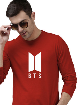 Organic Chics Printed Men Round Neck Maroon T-Shirt