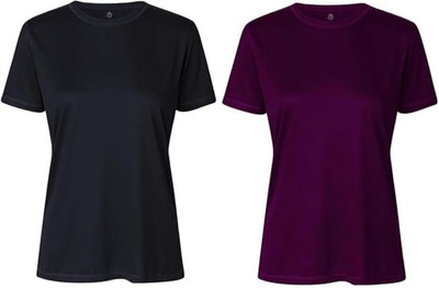 RIYU Solid Women Round Neck Multicolor T-Shirt