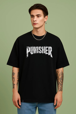 DESIREBEL Printed Men Round Neck Black T-Shirt