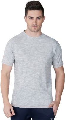 NIVIA Solid Men Round Neck Grey T-Shirt