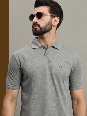 GETGOLF Solid Men Polo Neck Grey T-Shirt