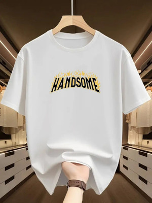 HASTEN Printed Men Round Neck White T-Shirt