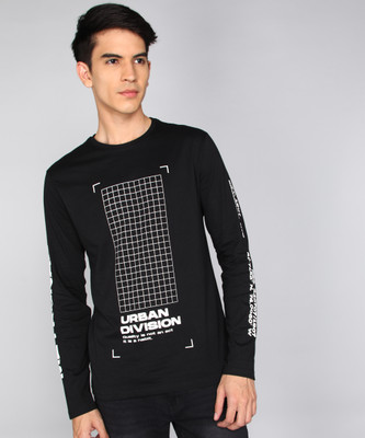 METRONAUT Printed Men Round Neck Black T-Shirt