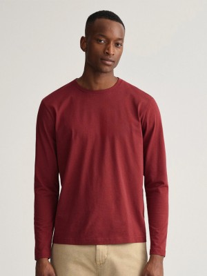 London Crew Solid Men Round Neck Maroon T-Shirt