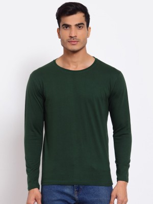 PP TRENDS Solid Men Round Neck Green T-Shirt