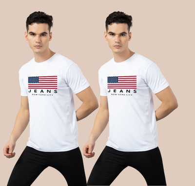 LAVENIR Graphic Print Men Round Neck White T-Shirt